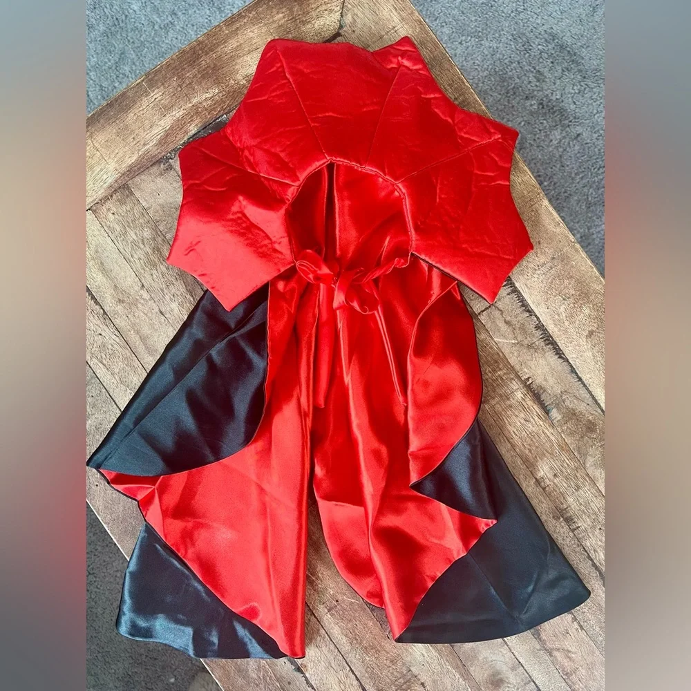Vampire Bat Cat or Small Dog Costume Red/Black Satin by Ablaze Zai NEW